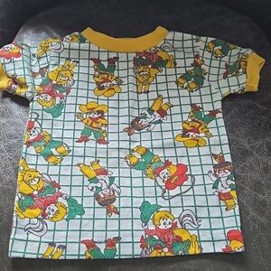 Vintage Health-Tex Cowboy Indian Green Grid shirt 3T Western 70s 80s Gold Trim